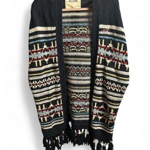Hollister Black Multicolor Knit Cardigan